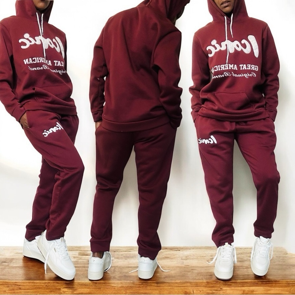 Burgundy iconic Hoodie and Joggers Set